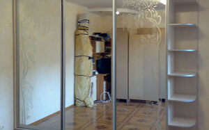 Зеркальный шкаф-купе с полочками SHKZ-200