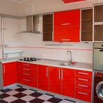Красная кухня из эмали