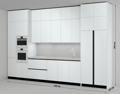 Мінімалістична біла кухня – GK-501
